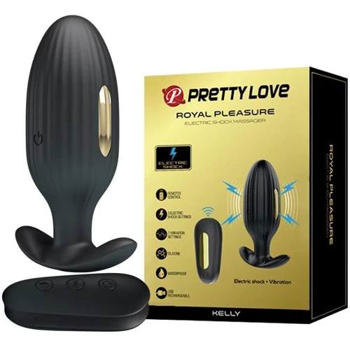 Анальная пробка Pretty Love ROYAL PLEASURE с вибрацией, электро стимуляцией и ДУ, BI-040083W