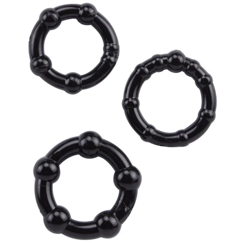 Набор эрекционных колец Chisa GK Power Beaded Cock Rings Black