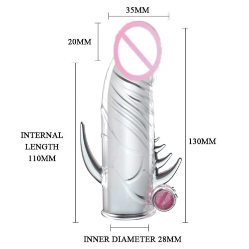 Насадка-презерватив Penis Sleeve с вибрацией, BI-010045Z-2: Назначение Для увеличения