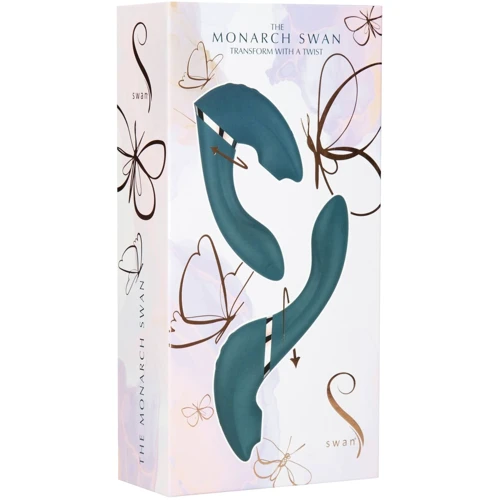 Вакуумный вибратор Swan The Monarch Swan Teal: Тип и форма Двусторонние