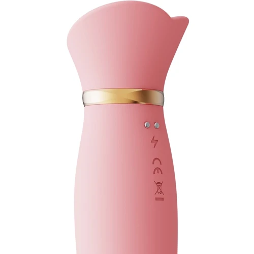 Вібратор з підігрівом та вакуумною стимуляцією клітора Zalo - ROSE Vibrator Strawberry Pink: Тип і форма Кролик