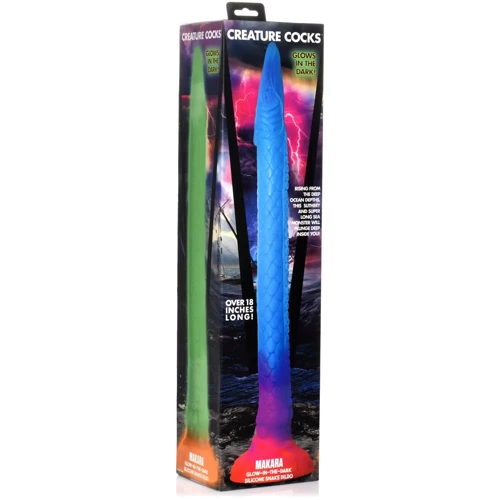 Фантазійний фалоімітатор Creature Cocks Makara Glow-in-the-Dark Snake Dildo: Довжина проникнення, см 42