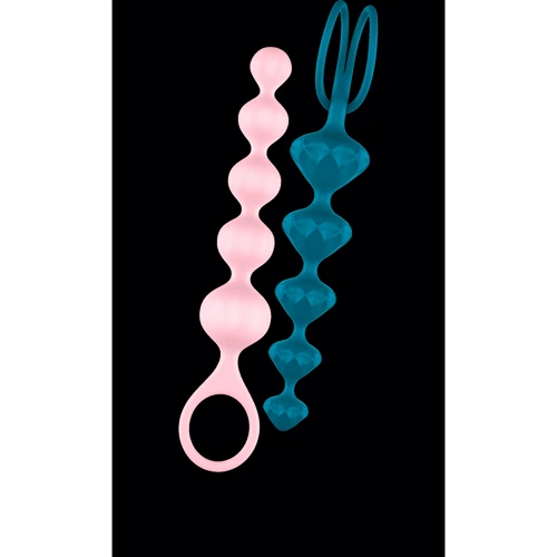 Satisfyer Beads Silicone black - анальные шарики, 20.5х3.4 см, разноцветный: Наличие вибрации Нет