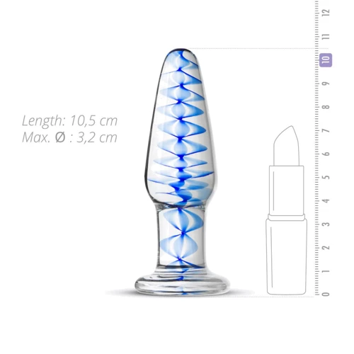 Стеклянная анальная пробка с внутренней спиралью Gildo Glass Buttplug No. 23: Материал Стекло