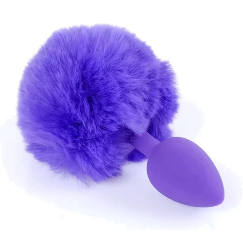 Анальная пробка S с хвостом BOSS of TOYS Boss Series - Silicon PLUG Bunny Tail Purple, BS6400101 фото 6