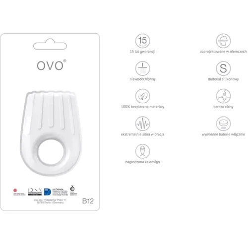 Виброкольцо OVO B12 WHITE фото 4