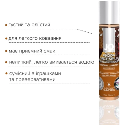 Распродажа!!! Лубрикант на водной основе System JO H2O – Gingerbread (30 мл) (срок до 09.2024): Основа Водная