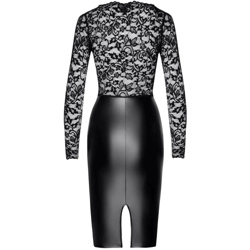 Сукня Noir Handmade F295 Euphoria lace and wetlook midi dress Вlack, L: Вид Платья