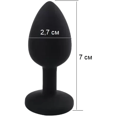 Силиконовая анальная пробка с кристаллом Silicon Black 10 ( размер S ), SKN-SIL-BLACK 10: Наличие вибрации Нет