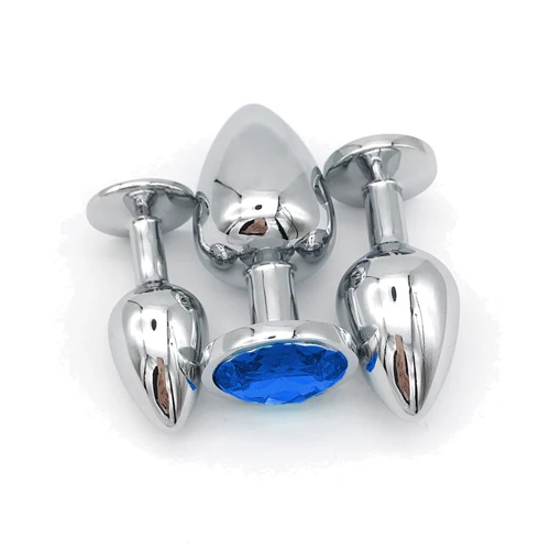 Набор анальных пробок NDS 1005-2 Silver/Blue (22289): Особенности С кристаллами