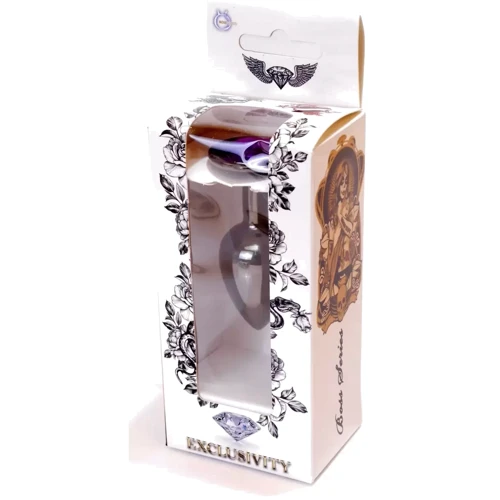 Анальна пробка із кристалом BOSS of TOYS Boss Series - Jewellery Dark Silver PLUG Purple S, BS6400034 фото 7
