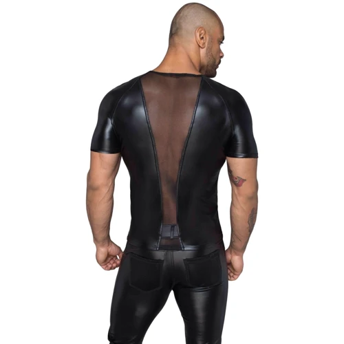 Футболка чоловіча Noir Handmade H056 Men's T-shirt made of powerwetlook Вlack, XL: Вид Футболки