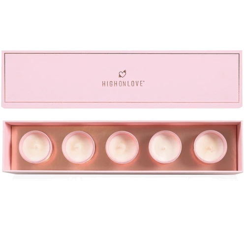 Набір масажних свічок 5 ароматів-афродизіаків HighOnLove Mini Massage Candles Collection, 5 х 35 г: Ефект Возбуждающий