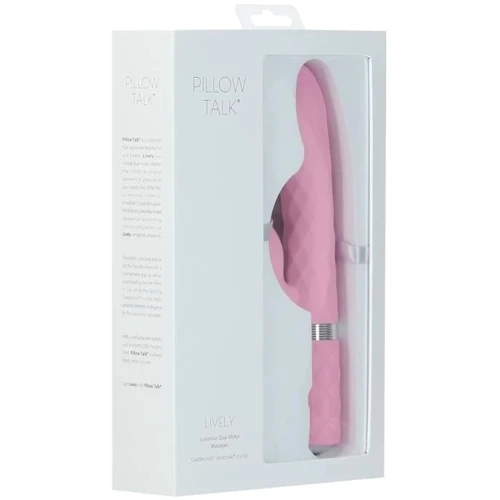 Роскошный вибратор Pillow Talk Lively Pink с кристаллом Сваровски для точки G: Тип и форма Кролик
