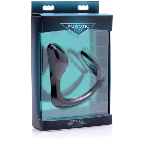 Стимулятор простати Prostatic Play Explorer II Prostate Stimulator And Cock Ring (чорний): Матеріал Силикон