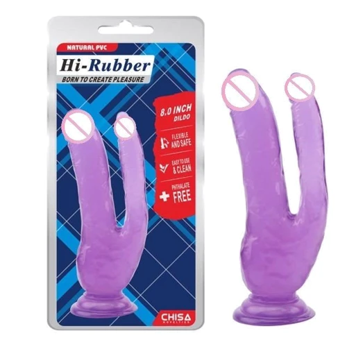 Фаллоимитатор двойной CHISA 8.0 Inch Dildo Purple: Тип Двухсторонние
