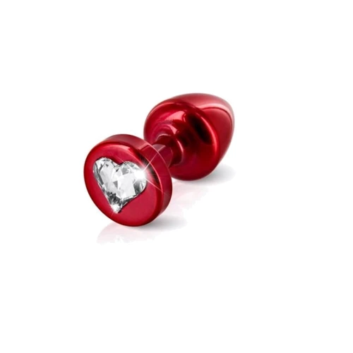 Анальна пробка з стразами Diogol Anni R Heart Red Кристал 30мм