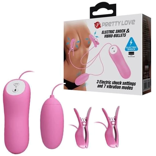 Віброяйце із затискачами для сосків LYBAILE Pretty Love Electric Shock & Vibro-Bullets Pink: Для кого Для женщин