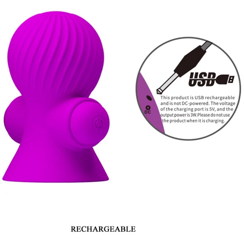 Вакуумные стимуляторы для сосков с вибрацией LYBAILE Pretty Love Vibrating Nipple Suckers Purple: Тип Помпа для сосков