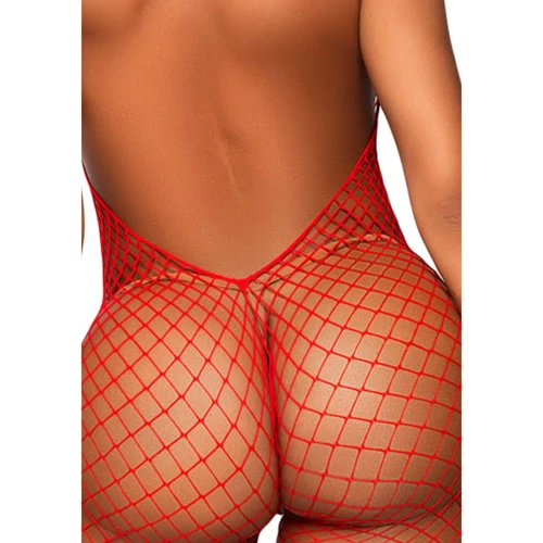Бодистокинг Leg Avenue Racer neck bodystocking Red: Вид Бодистокинг