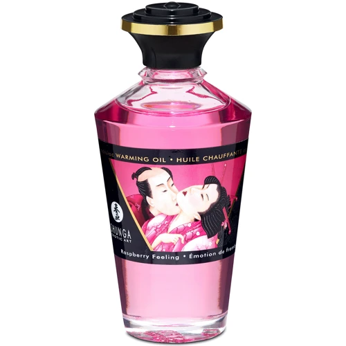 Їстівне зігріваючий масло Warming Oil Intimate Kisses, 100 мл, малина
