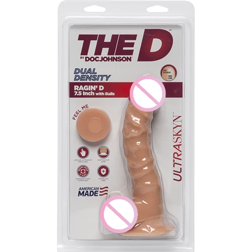 Фалоімітатор Doc Johnson The D - Ragin D - 7,5 Inch With Balls - ULTRASKYN: Призначення Вагінальні