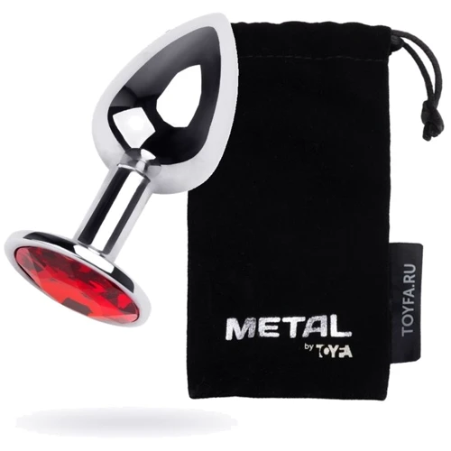 Анальна пробка із кристалом Metal By Toyfa Silver anal plug ruby: Тип Анальные пробки