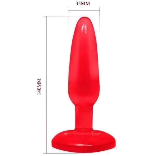 Анальная пробка на присоске Butt plug, BI-017001 Red: Материал Гель