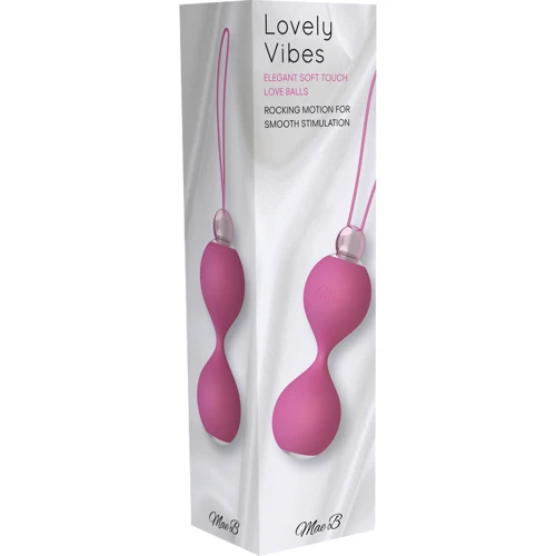 Вагинальные шарики со смещенным центром тяжести Mae B Elegant Soft Touch Love Balls, 10х3,5 см, розовый: Количество шариков 2