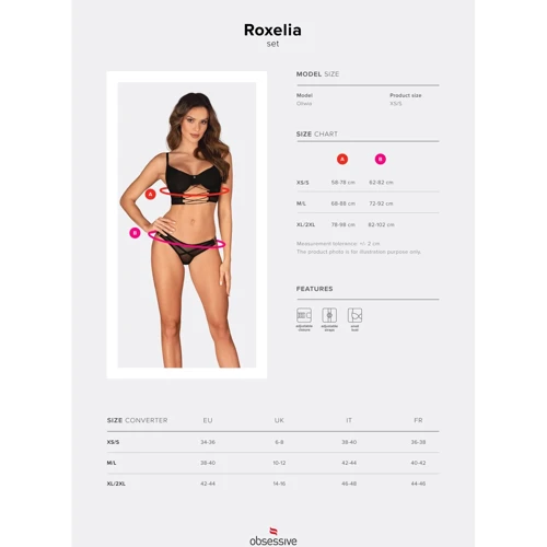 Комплект Obsessive Roxelia 2-pcs set M/L: Візерунок Однотонный
