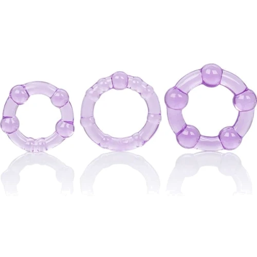 Набір ерекційних кілець California Exotic Novelties Transparent Island Rings, 3 шт: Колір фиолетовый
