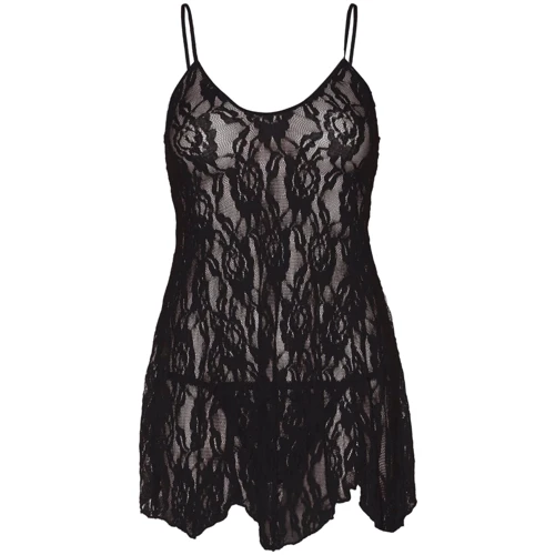 Пеньюар Leg Avenue Rose Lace Flair Chemise Black Plus Size: Вид Пеньюары