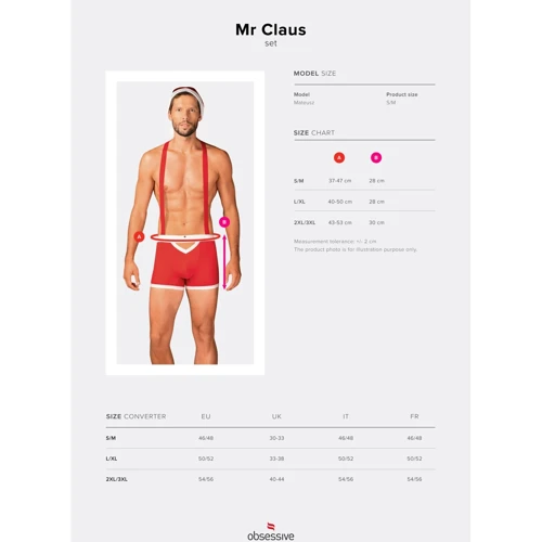 Новогодний эротический костюм Obsessive Mr Claus 2XL/3XL: Для кого Для мужчин