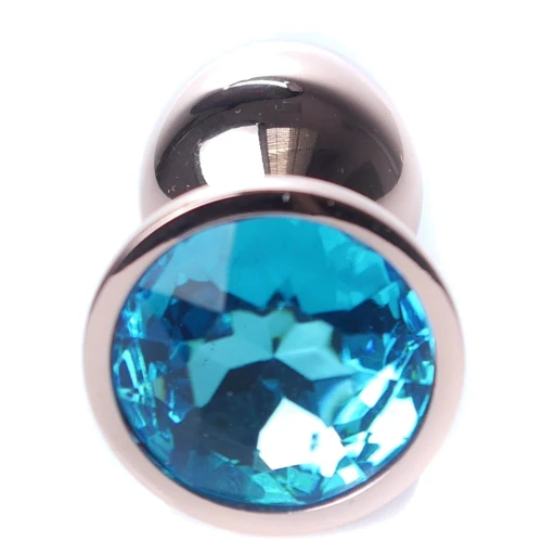 Анальна пробка BOSS Series Exclusivity Jewellery Red Gold Plug Light Blue: Особливості С кристаллами