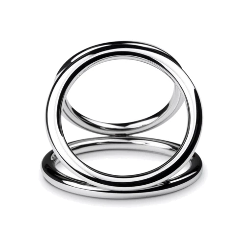 Тройное эрекционное кольцо Sinner Gear Unbendable - Triad Chamber Metal Cock and Ball Ring - Medium фото 3