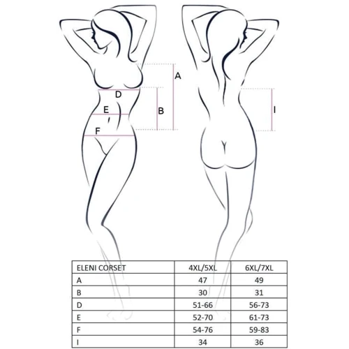 Корсет Passion ELENI CORSET white 4XL/5XL: Применение На тело