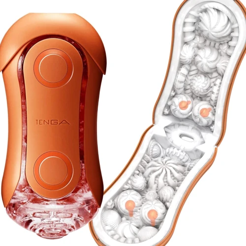 Мастурбатор Tenga Flip Orb Sunset Orange (с изменяемым сжатием, со стимулирующими шариками внутри) фото 8