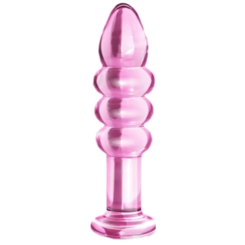 Анальная пробка LoveToy Glass Romance Dildo 5.5" Pink