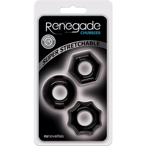 Набор эрекционных колец Ns Novelties Renegade Chubbies Rings (чёрный)