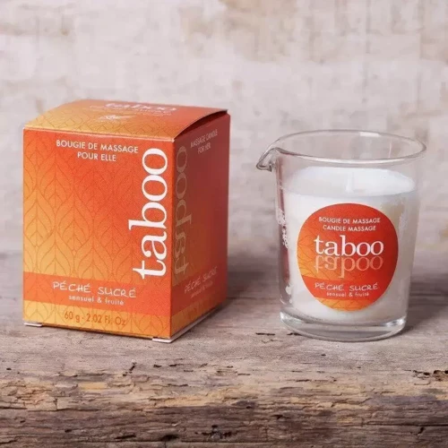 Масажна свічка для жінок TABOO Peche Sucre Bougie, 60 гр фото 3