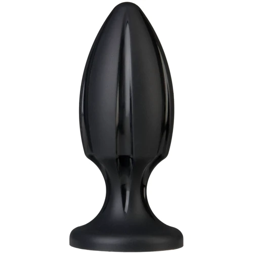 Анальний плаг з каналами для змащення Doc Johnson Platinum Premium Silicone - The Rocket - Black