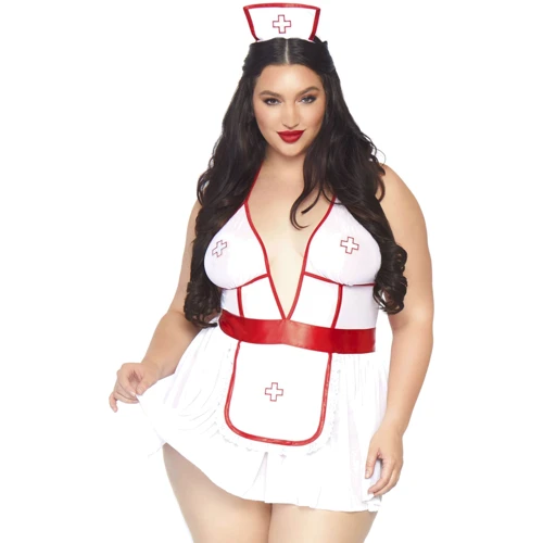 Костюм медсестры Leg Avenue Roleplay Nightshift Nurse + 1X-2X White/Red