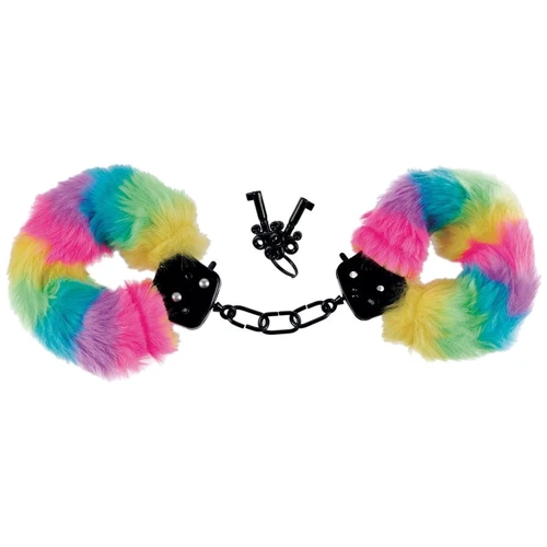 Pipdream Pride Play Set Маска - меховые наручники и маска на глаза: Цвет разноцветный