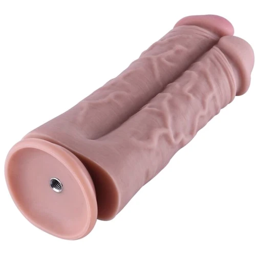Подвійний дилдо для секс-машин Hismith 8.5” Two Cocks One Hole Silicone Dildo: Тип Гиганты