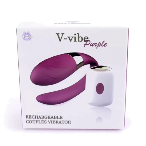 Вібромасажер для пар з пультом дистанційного керування - Boss Series V-Vibe Purple USB 7 Function, BS6200002: Тип і форма Вібромасажер