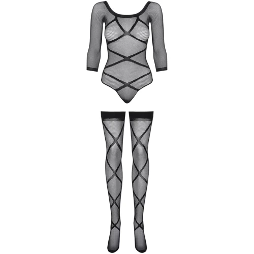Бодістокінг Obsessive Bodystocking G320 black S/M/L: Декор Без декора
