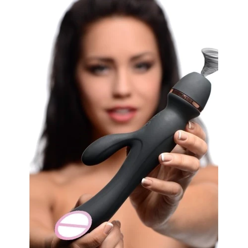 Вибратор-кролик Inmi Shegasm Supreme 3 in 1 Silicone Suction Rabbit Vibe с вакуумной стимуляцией: Длина, см 11.4