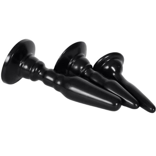 Набір анальних пробок Doc Johnson Williams Anal Trainer Kit, чорний: Наявність вібрації  немає