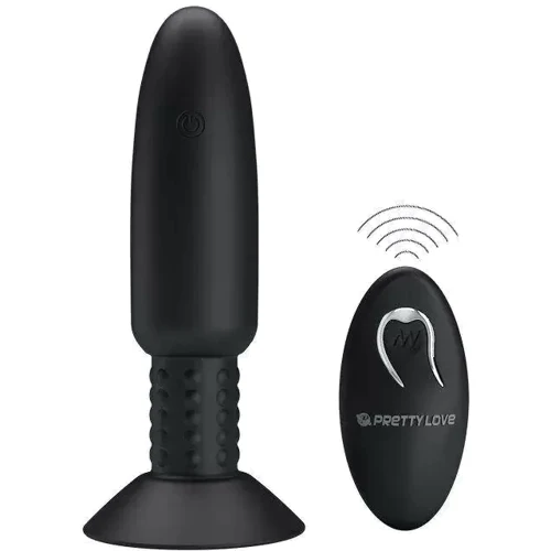 Анальная пробка Pretty Love Beaded For Extra Pleasure с риминг-эффектом и ДУ, BI-040073W: Материал Силикон