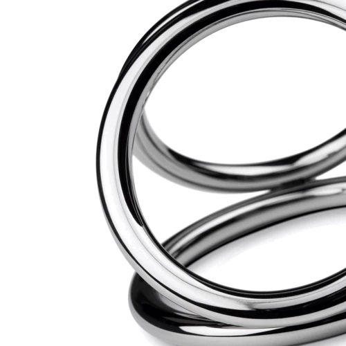 Тройное эрекционное кольцо Sinner Gear Unbendable - Triad Chamber Metal Cock and Ball Ring - Medium: Для кого Для мужчин